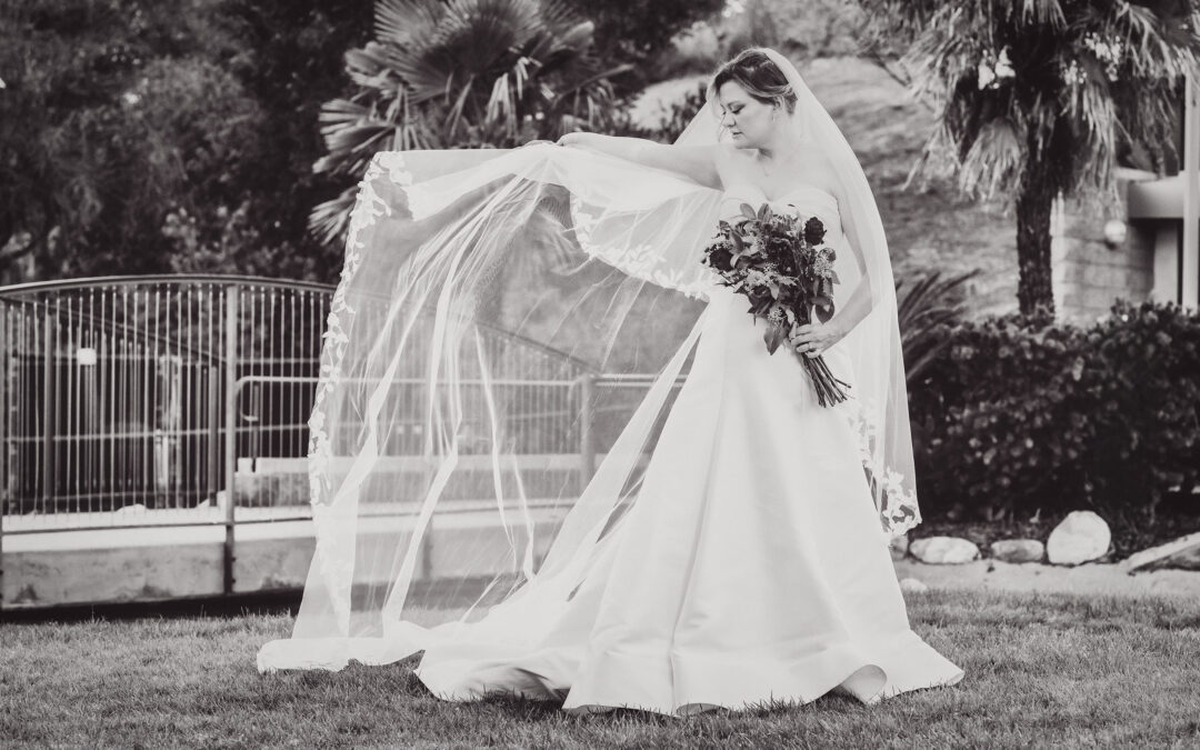 Portrait of a bride in Oak Park, California.