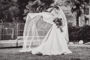 Portrait of a bride in Oak Park, California.