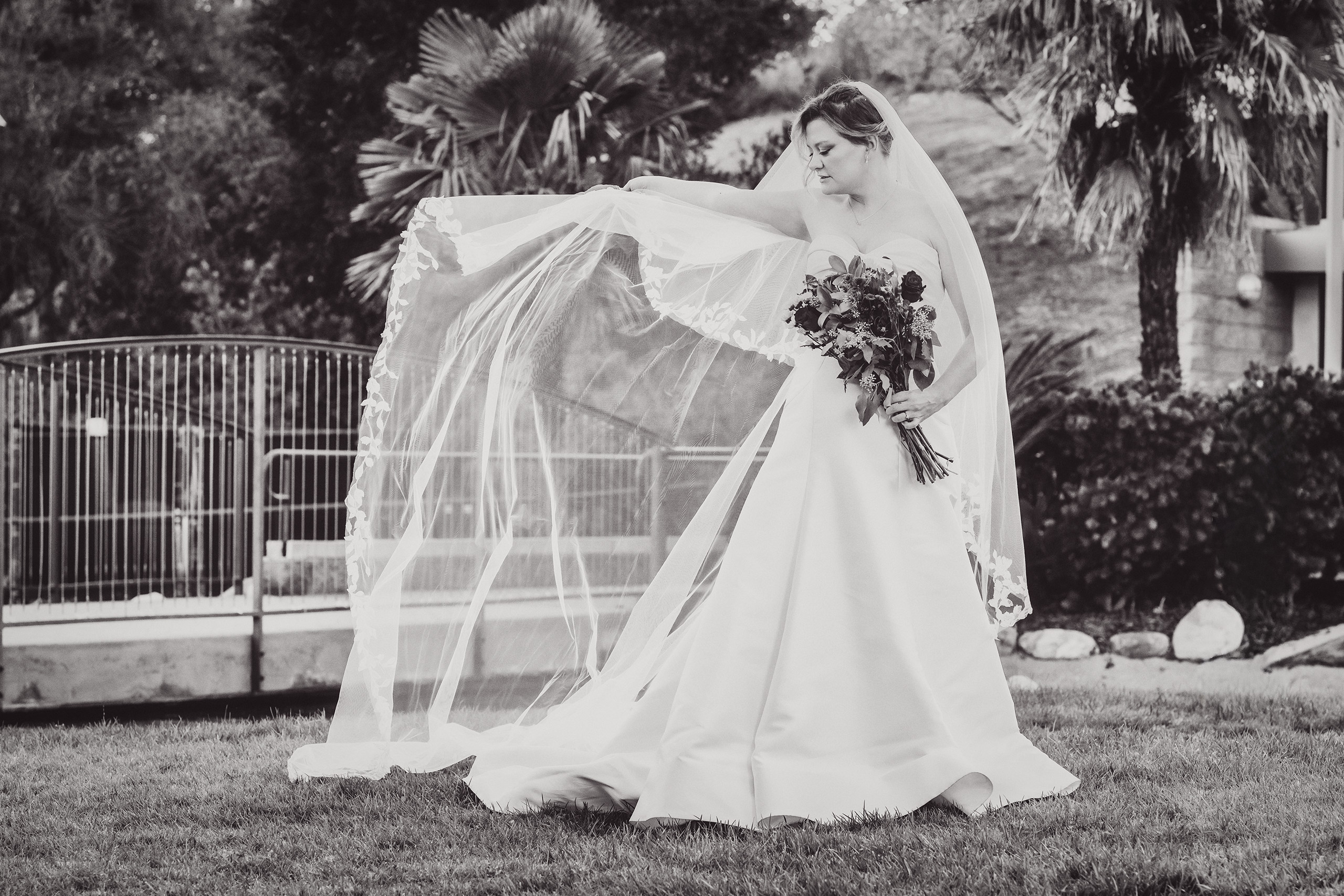 Portrait of a bride in Oak Park, California.