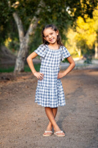 A child poses for a picture in Camarillo, California.